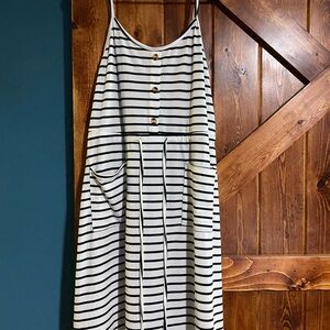 SHEIN Black and White Striped Dress